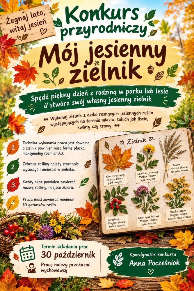 Informacja o konkursie Jesienny Zielnik